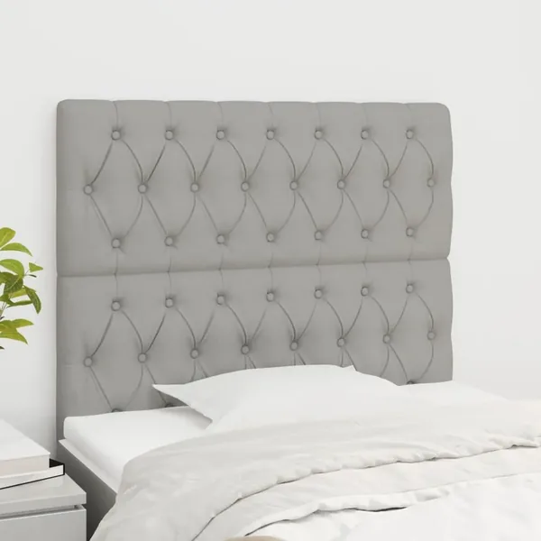 Tête de lit Gris clair 90x7x118/128 cm Tissu