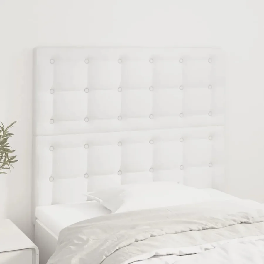 Tête de lit blanche 90 x 5 x 118/128 cm similicuir
