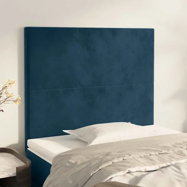 Tête de lit Bleu foncé 100x5x118/128 cm Velours