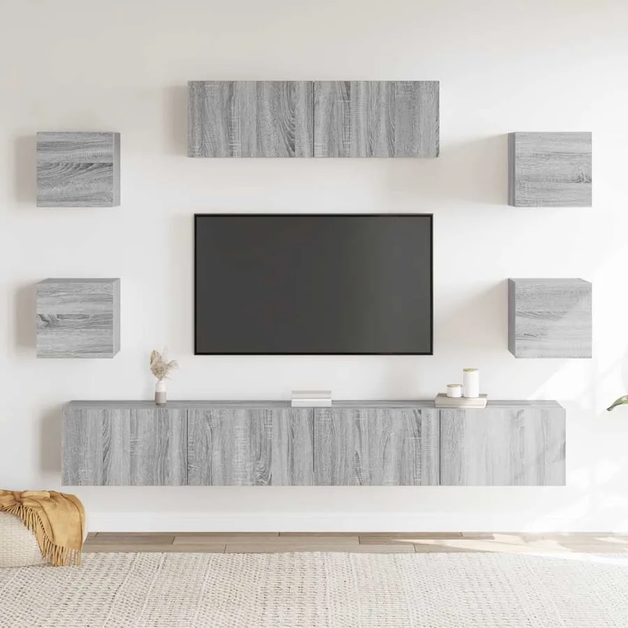 Ensemble de meubles TV 7 pcs Sonoma gris Bois d'ingénierie - 3