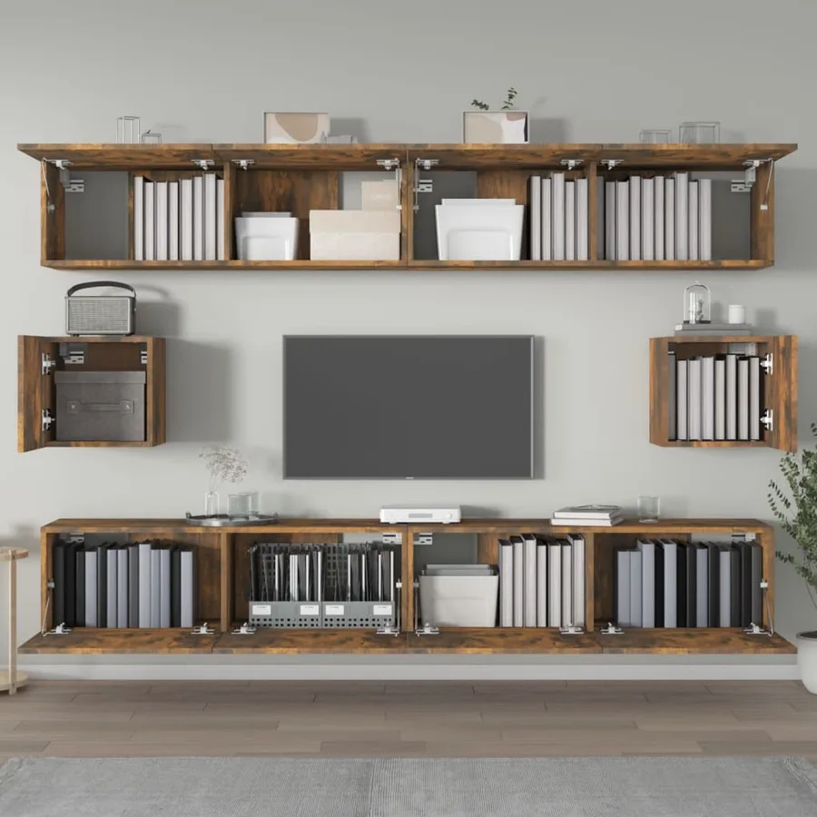 Ensemble de meubles TV 6 pcs Chêne fumé Bois d'ingénierie - 3