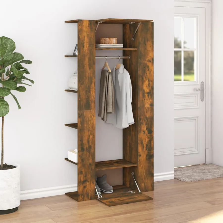 Armoires de couloir 2 pcs chêne fumé bois d'ingénierie