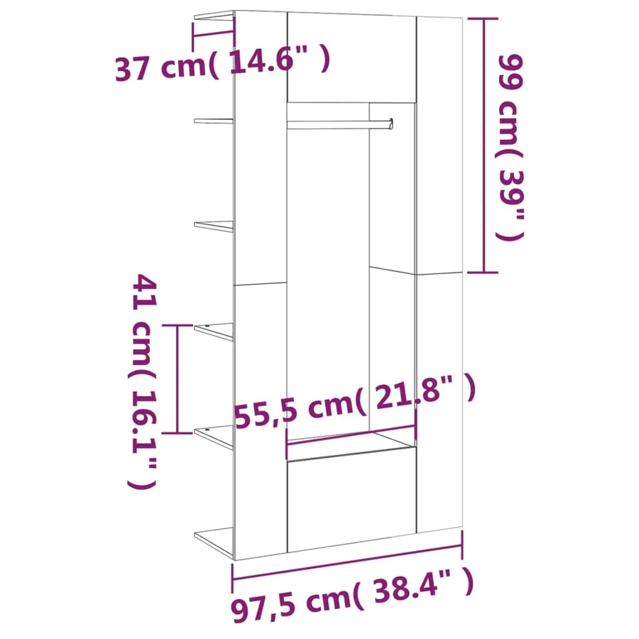 Armoires de couloir 2 pcs chêne fumé bois d'ingénierie - 11