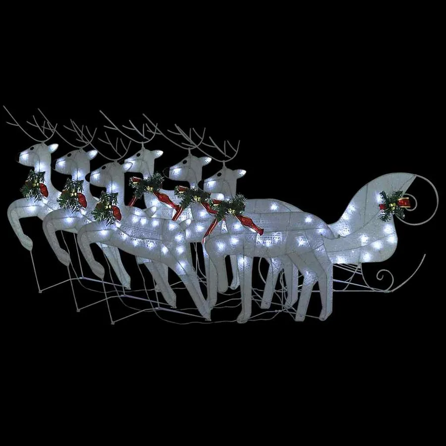 Décoration de Noël Renne et traîneau 140 LED extérieur blanc - 2