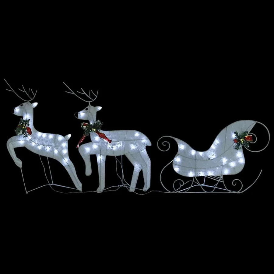 Décoration de Noël Renne et traîneau 140 LED extérieur blanc - 3