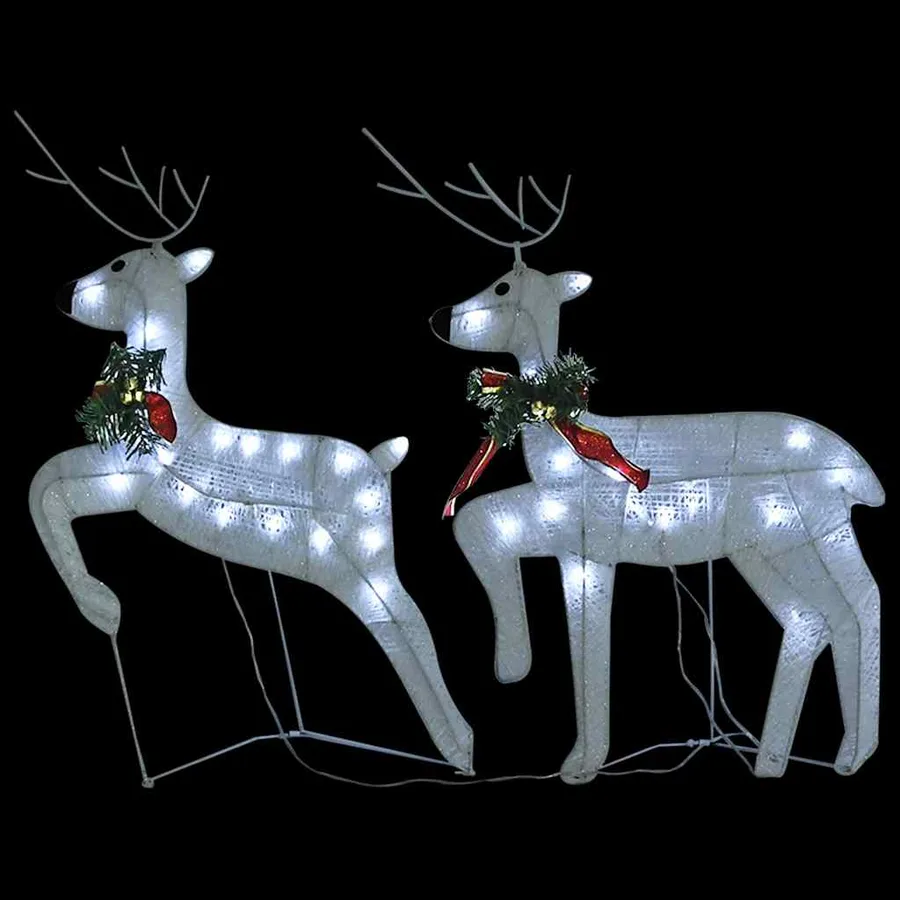Décoration de Noël Renne et traîneau 140 LED extérieur blanc - 7