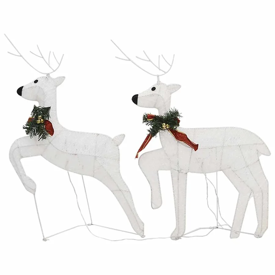Décoration de Noël Renne et traîneau 140 LED extérieur blanc - 8