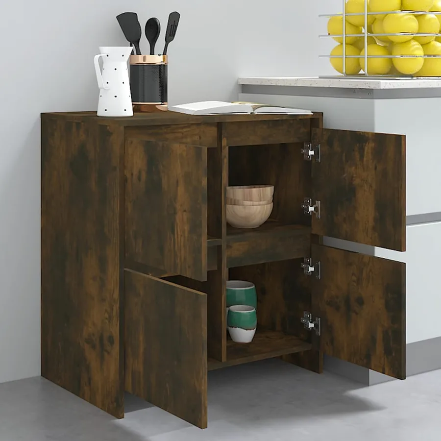 Buffets 2 pcs Chêne fumé 70x41x75 cm Bois d'ingénierie - 11
