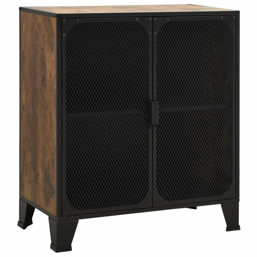 Armoires de rangement 2 pcs Marron 72x36x82 cm Métal et MDF - 3