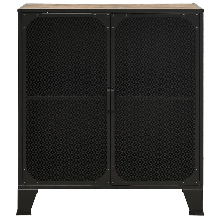 Armoires de rangement 2 pcs Marron 72x36x82 cm Métal et MDF - 4