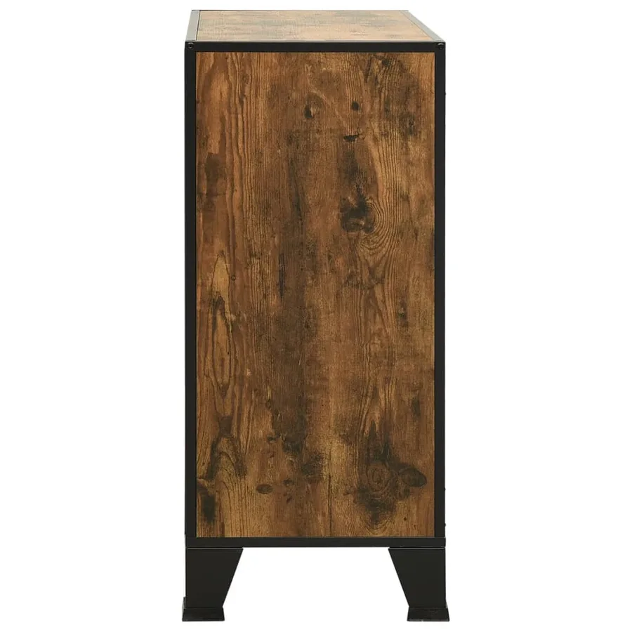Armoires de rangement 2 pcs Marron 72x36x82 cm Métal et MDF - 5