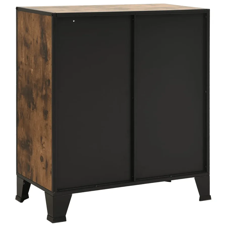 Armoires de rangement 2 pcs Marron 72x36x82 cm Métal et MDF - 6