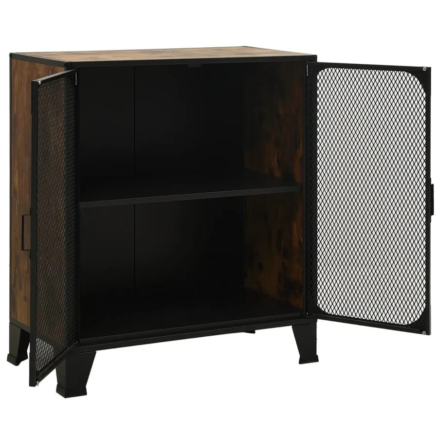 Armoires de rangement 2 pcs Marron 72x36x82 cm Métal et MDF - 7