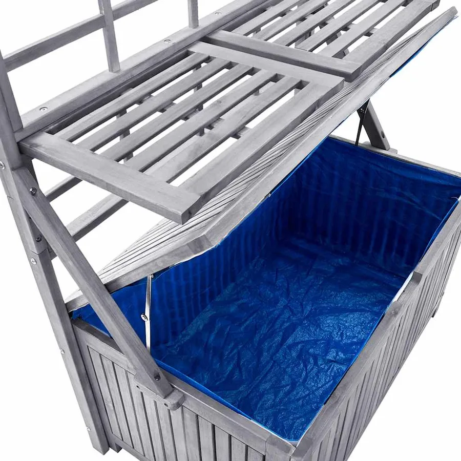 Boîte de rangement avec treillis Gris 99x55x160cm Acacia solide - 7