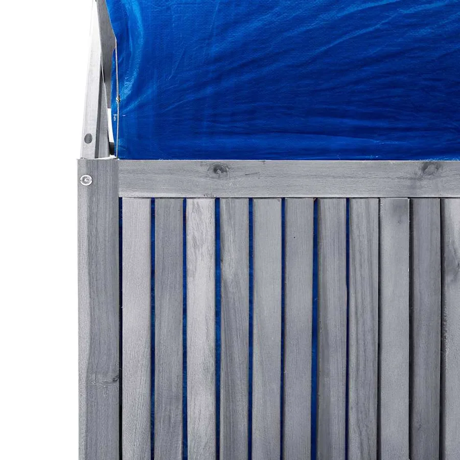 Boîte de rangement avec treillis Gris 99x55x160cm Acacia solide - 8