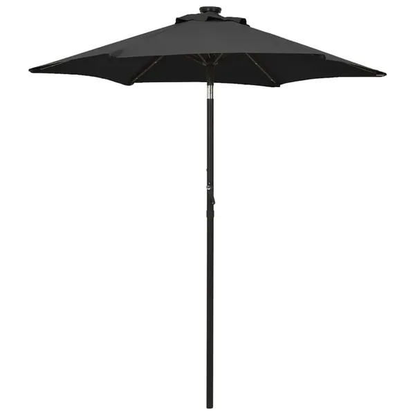 Parasol de jardin avec lumières LED noir 200x211 cm aluminium