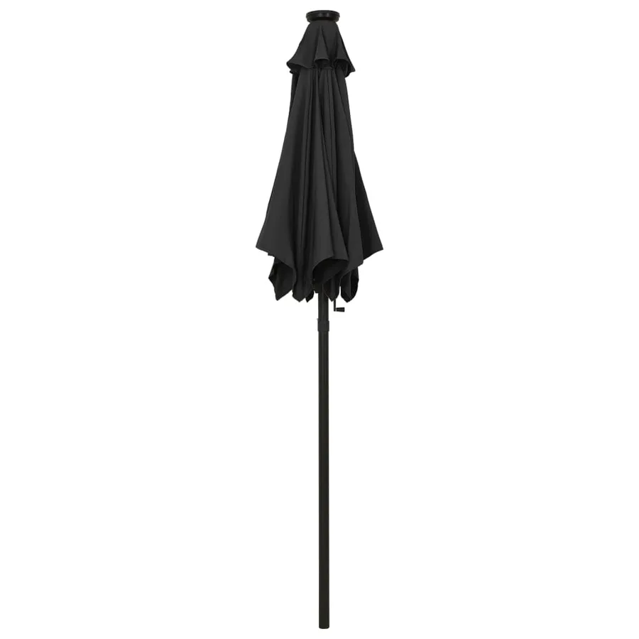 Parasol de jardin avec lumières LED noir 200x211 cm aluminium - 3