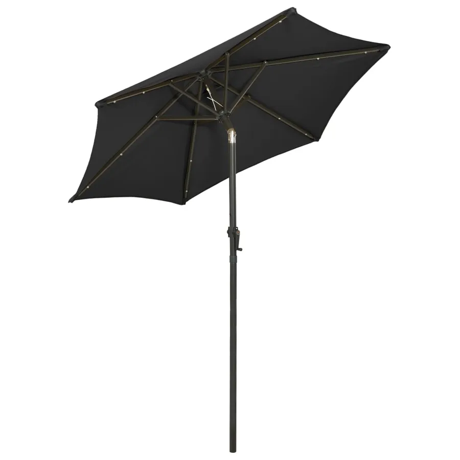 Parasol de jardin avec lumières LED noir 200x211 cm aluminium - 4