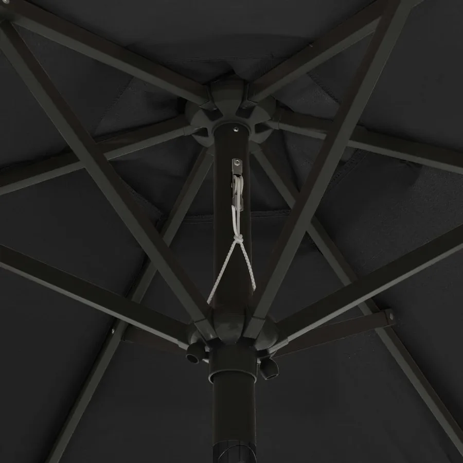Parasol de jardin avec lumières LED noir 200x211 cm aluminium - 5