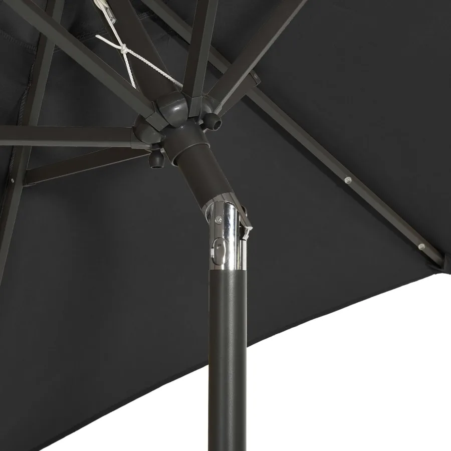 Parasol de jardin avec lumières LED noir 200x211 cm aluminium - 6