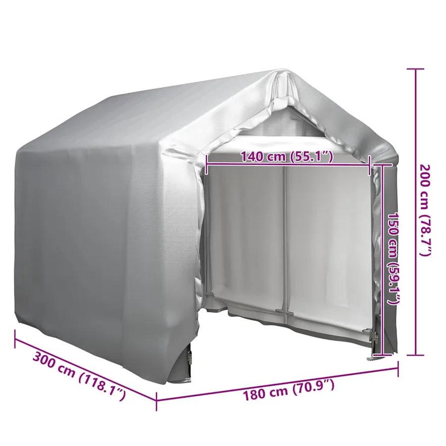 Tente de rangement 180x300 cm Acier Gris - 5