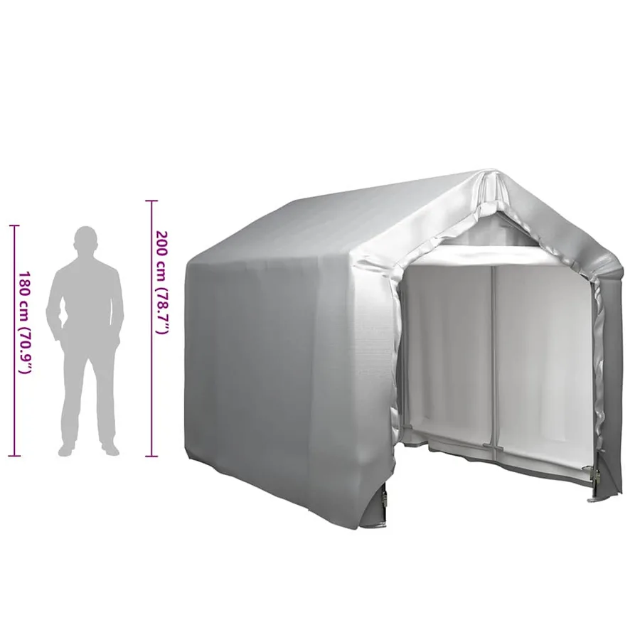 Tente de rangement 180x300 cm Acier Gris - 6