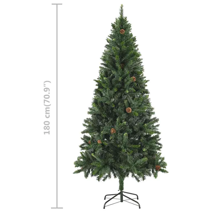 Arbre de Noël artificiel pré-éclairé/boules pommes de pin 180cm - 11