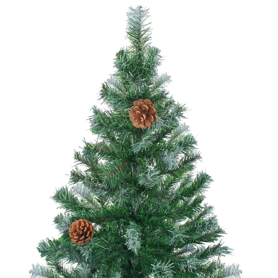 Arbre de Noël artificiel pré-éclairé/boules pommes de pin 210cm - 3