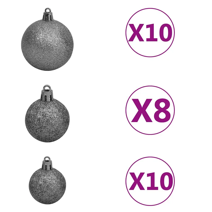 Arbre de Noël artificiel pré-éclairé/boules pommes de pin 210cm - 7