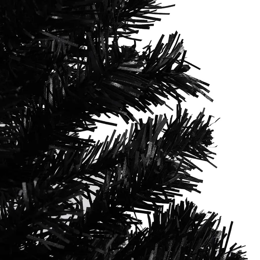 Arbre de Noël artificiel pré-éclairé et boules noir 240 cm PVC - 2