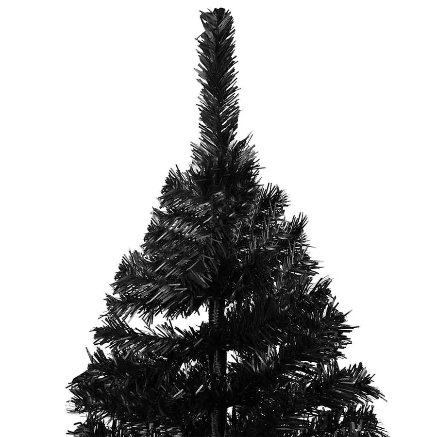 Arbre de Noël artificiel pré-éclairé et boules noir 240 cm PVC - 3