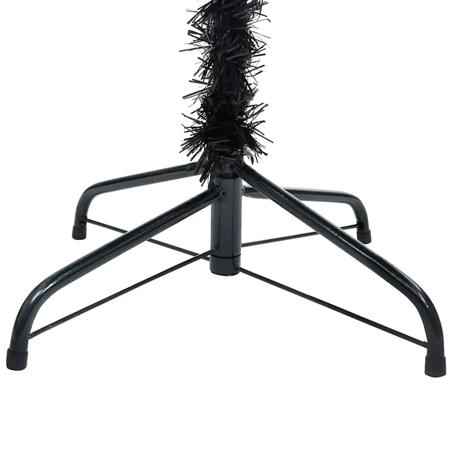 Arbre de Noël artificiel pré-éclairé et boules noir 240 cm PVC - 4