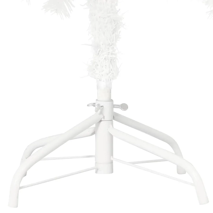 Arbre de Noël artificiel pré-éclairé et boules blanc 150 cm - 5