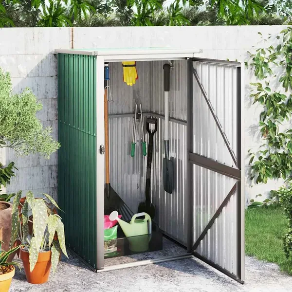 Abri à outils de jardin vert 88x89x161 cm Métal galvanisé