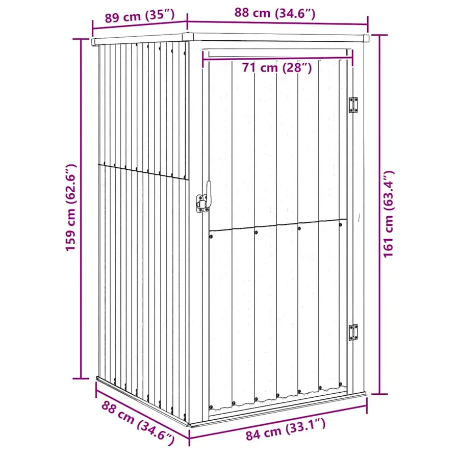 Abri à outils de jardin vert 88x89x161 cm Métal galvanisé - 8