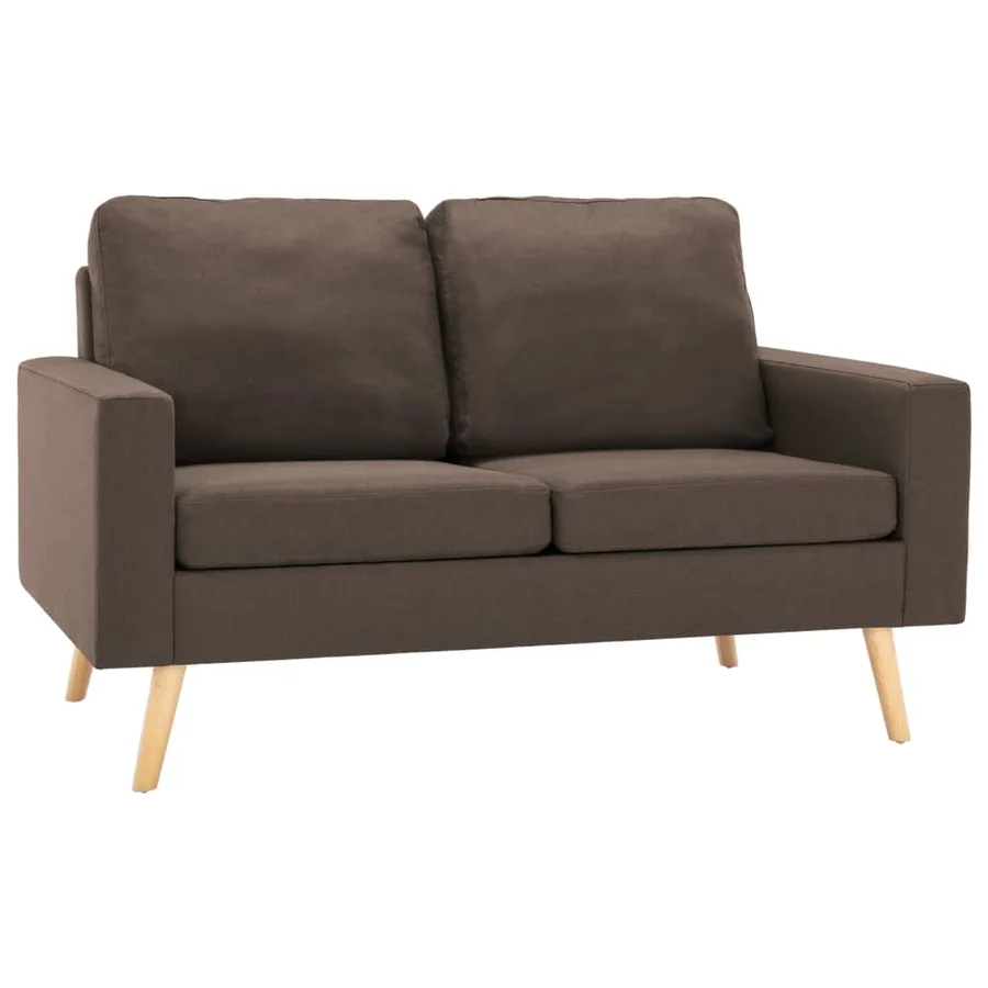 Ensemble de canapés 2 pcs Tissu Marron - 2