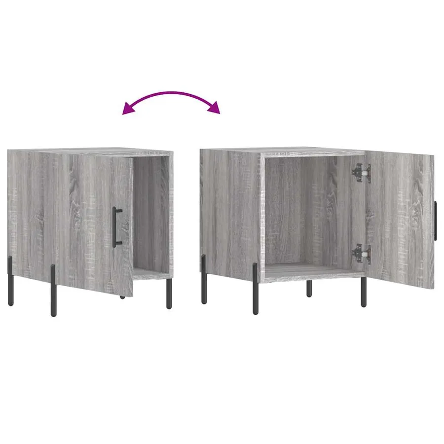 Tables de chevet 2 pcs sonoma gris 40x40x50cm bois d'ingénierie - 9
