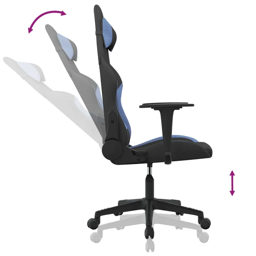 Chaise de jeu Noir et bleu Tissu - 6