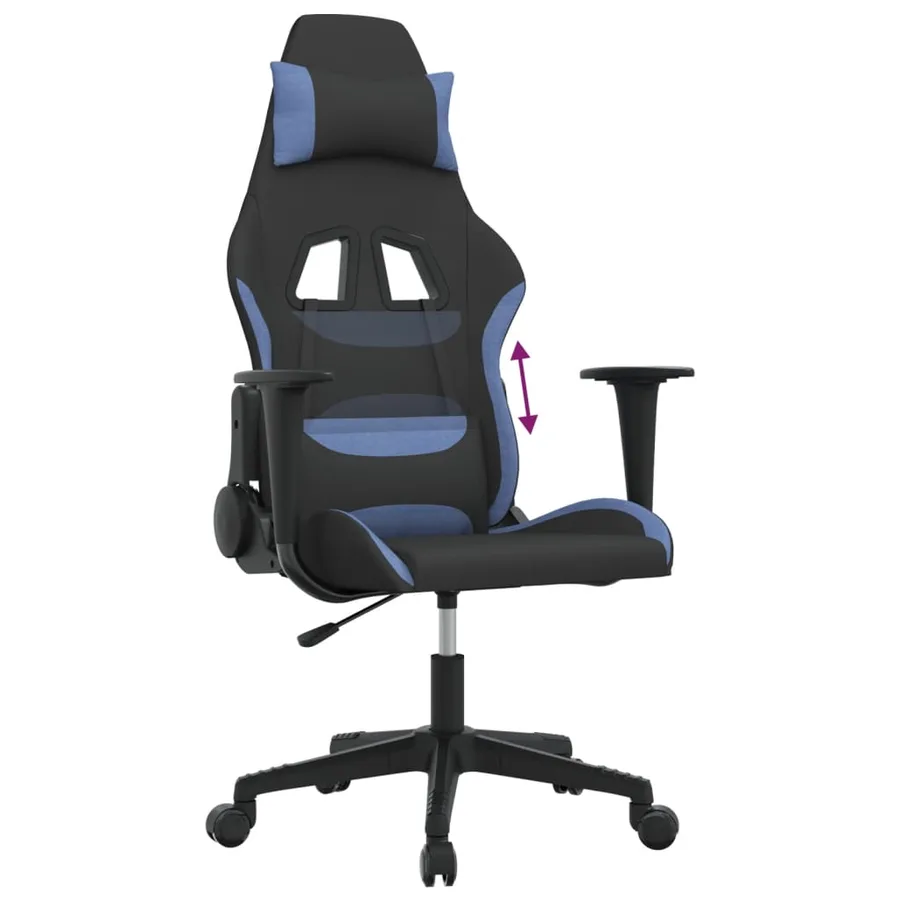 Chaise de jeu Noir et bleu Tissu - 7