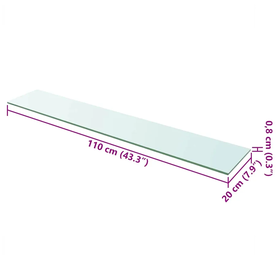 Panneaux d'étagère 2 pcs Verre Transparent 110 x 20 cm - 4