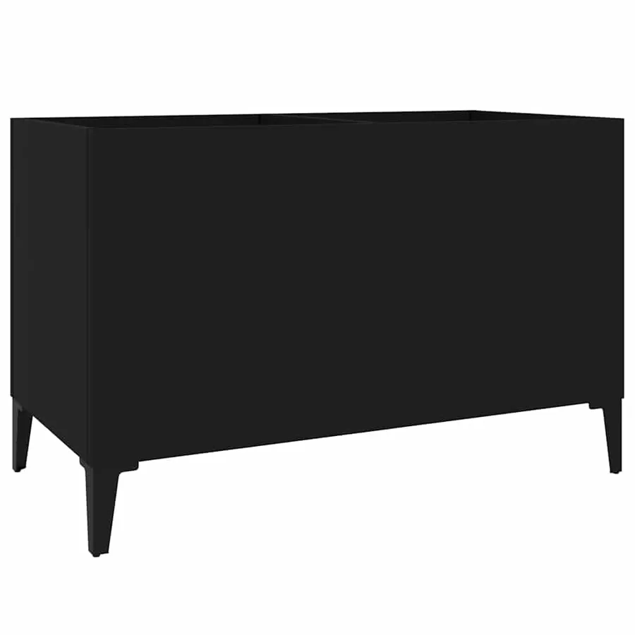Armoire à disques noir 74,5x38x48 cm bois d'ingénierie - 2