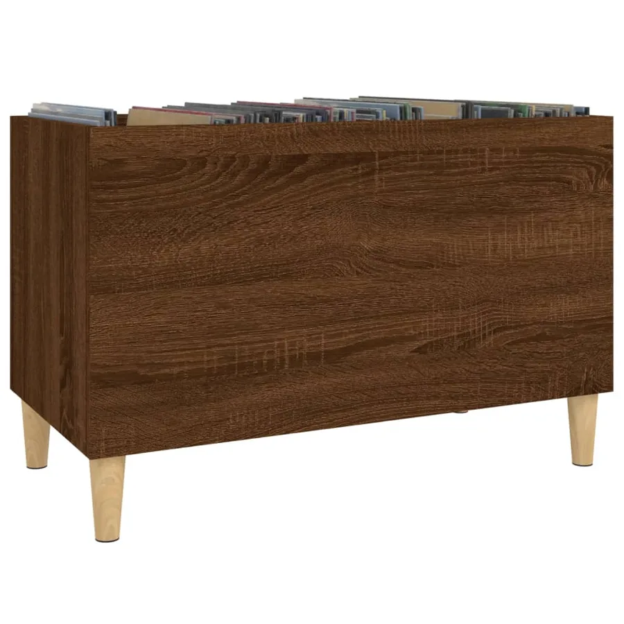 Armoire à disques chêne marron 74,5x38x48 cm bois d'ingénierie - 4