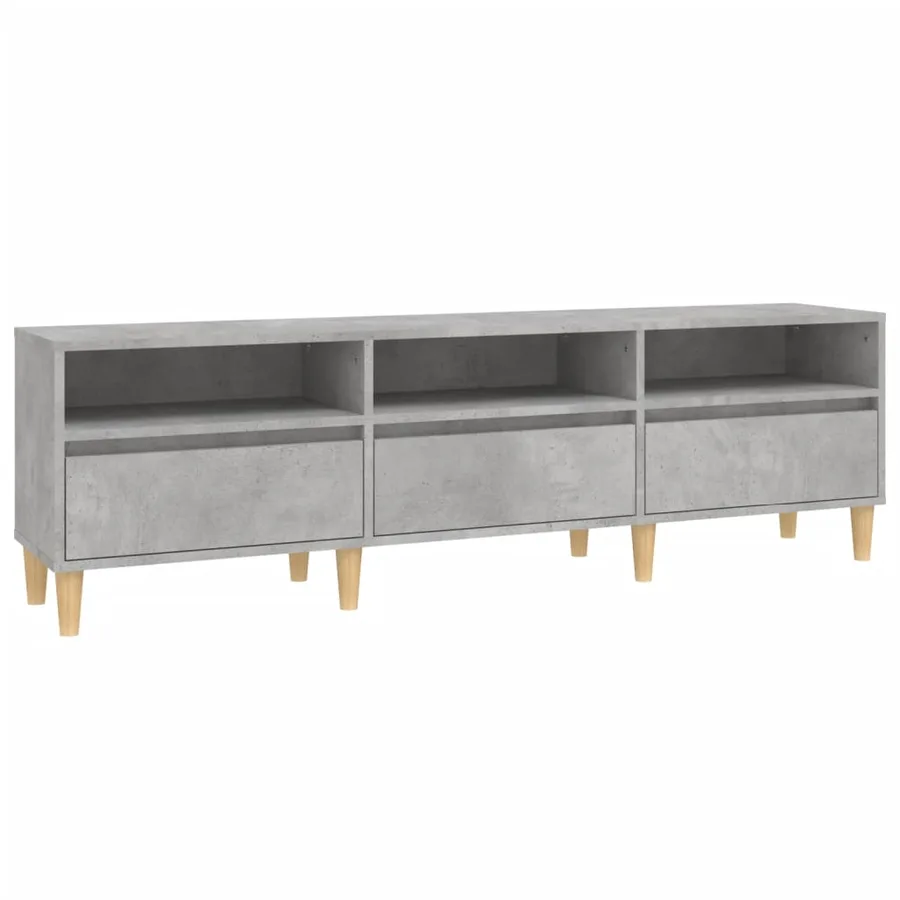 Meuble TV gris béton 150x30x44,5 cm bois d'ingénierie - 2