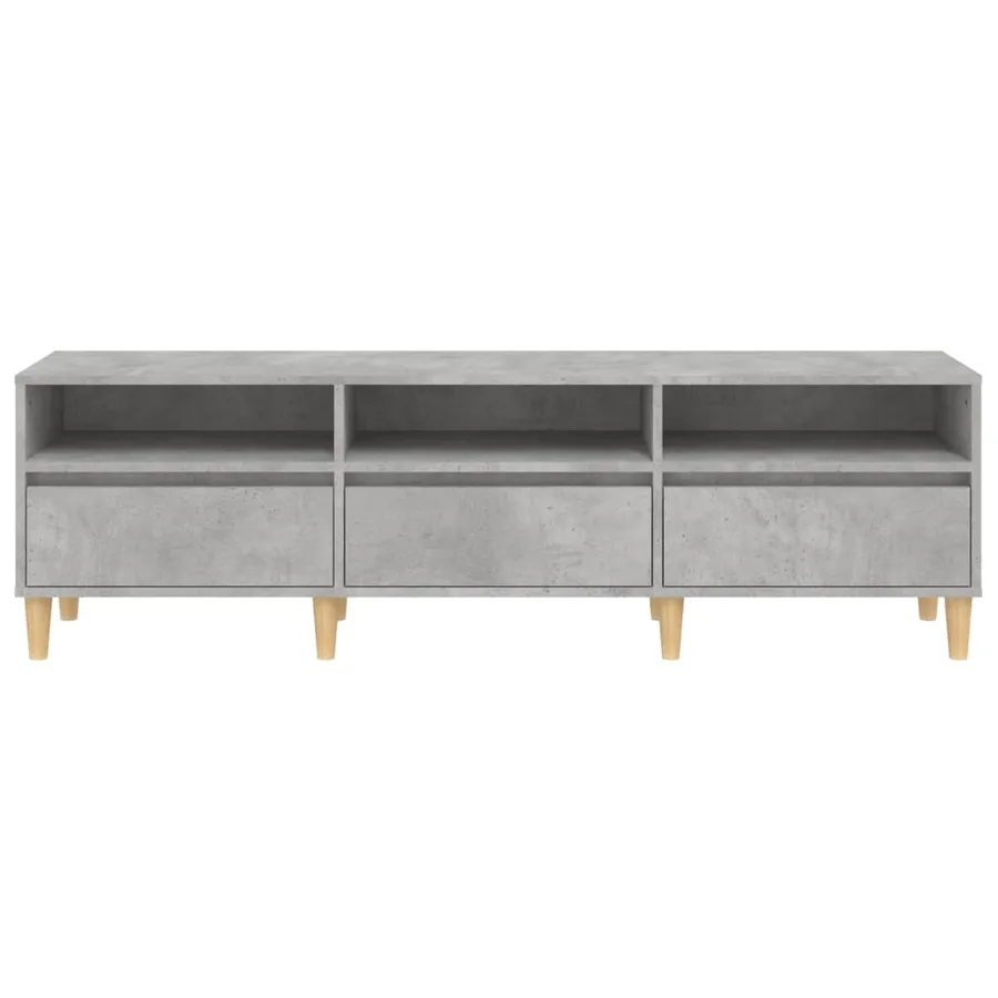 Meuble TV gris béton 150x30x44,5 cm bois d'ingénierie - 6