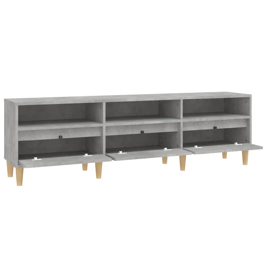 Meuble TV gris béton 150x30x44,5 cm bois d'ingénierie - 7