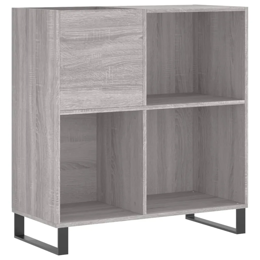 Armoire à disques sonoma gris 84,5x38x89 cm bois d'ingénierie - 2