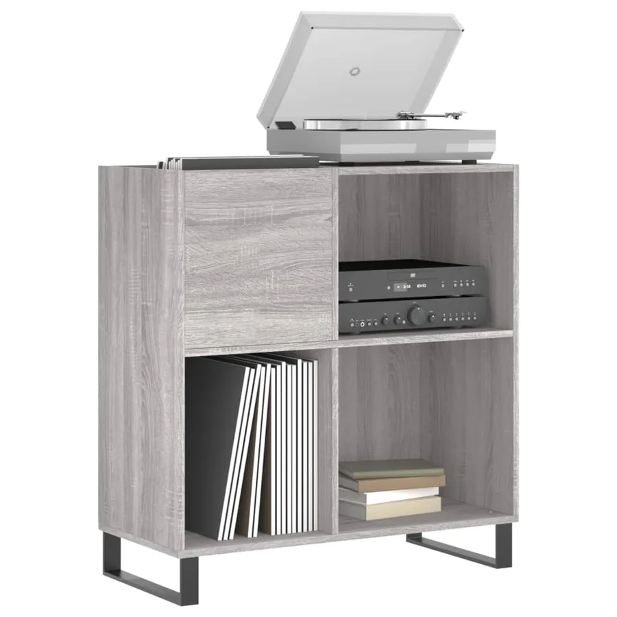 Armoire à disques sonoma gris 84,5x38x89 cm bois d'ingénierie - 3