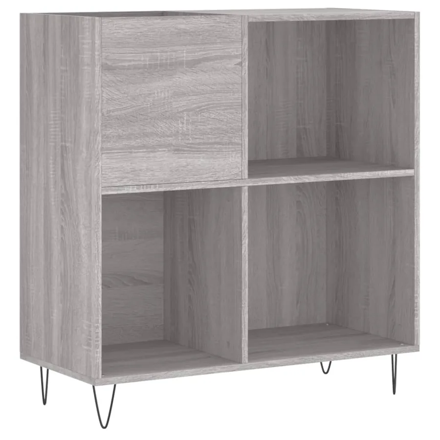 Armoire à disques sonoma gris 84,5x38x89 cm bois d'ingénierie - 2