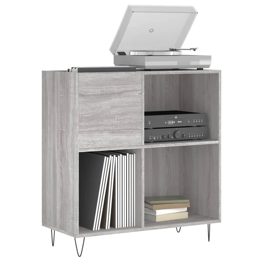 Armoire à disques sonoma gris 84,5x38x89 cm bois d'ingénierie - 3