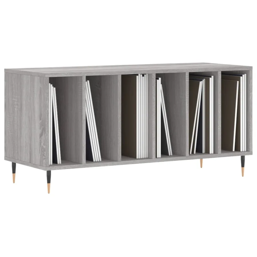 Armoire à disques sonoma gris 100x38x48 cm bois d'ingénierie - 3
